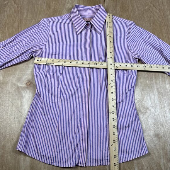 Thomas Pink Women's Pink & Purple Striped Long Sleeve Button Up Shirt Size 10 - Picture 3 of 5